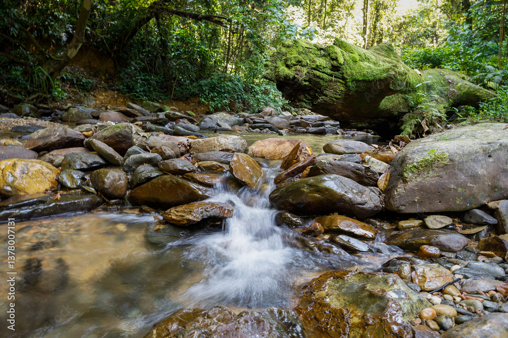 Fototapeta premium Cascade in the forest of Sumatra, Indonesia 