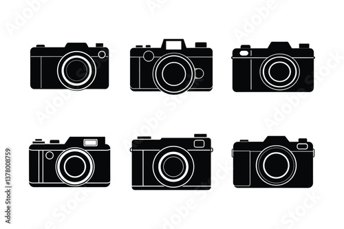 Simple Black Silhouette Camera Icons