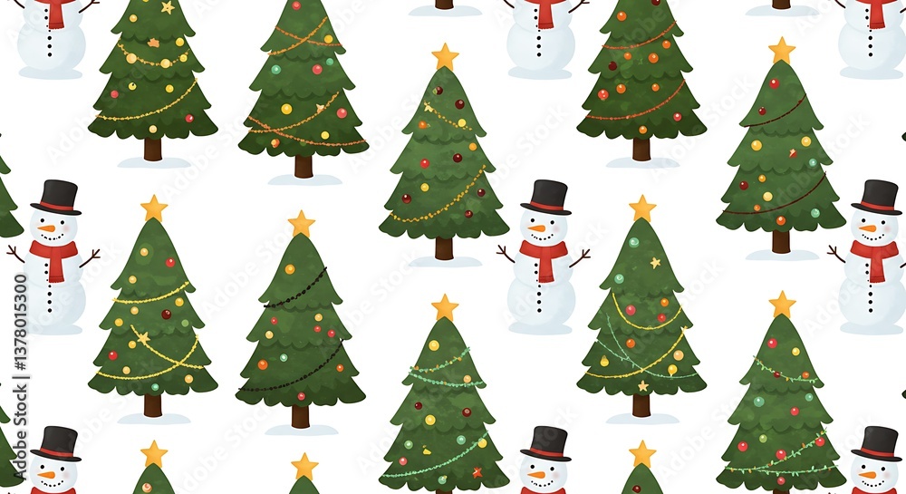 Fototapeta premium Winter Wonderland Repeat AI Generated