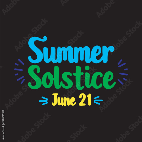 Summer Solstice Typography Design,Elegant Summer Solstice Calligraphy,Summer Solstice June 21 Celebration,Minimalist Summer Solstice Lettering,Handwritten Summer Solstice Vector,Summer Solstice Artist