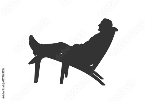 Relaxing Person in Chair Silhouette Vector for Learning Break