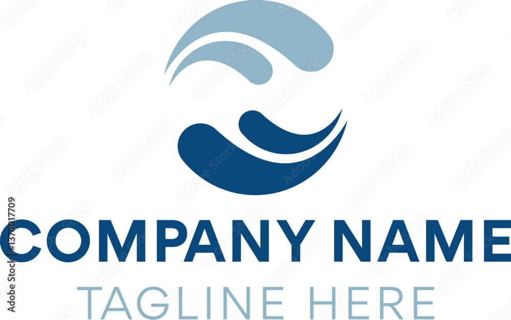 Fototapeta premium logo, vector, icon, design, business, symbol, illustration, sign, company, wave, water, logotype