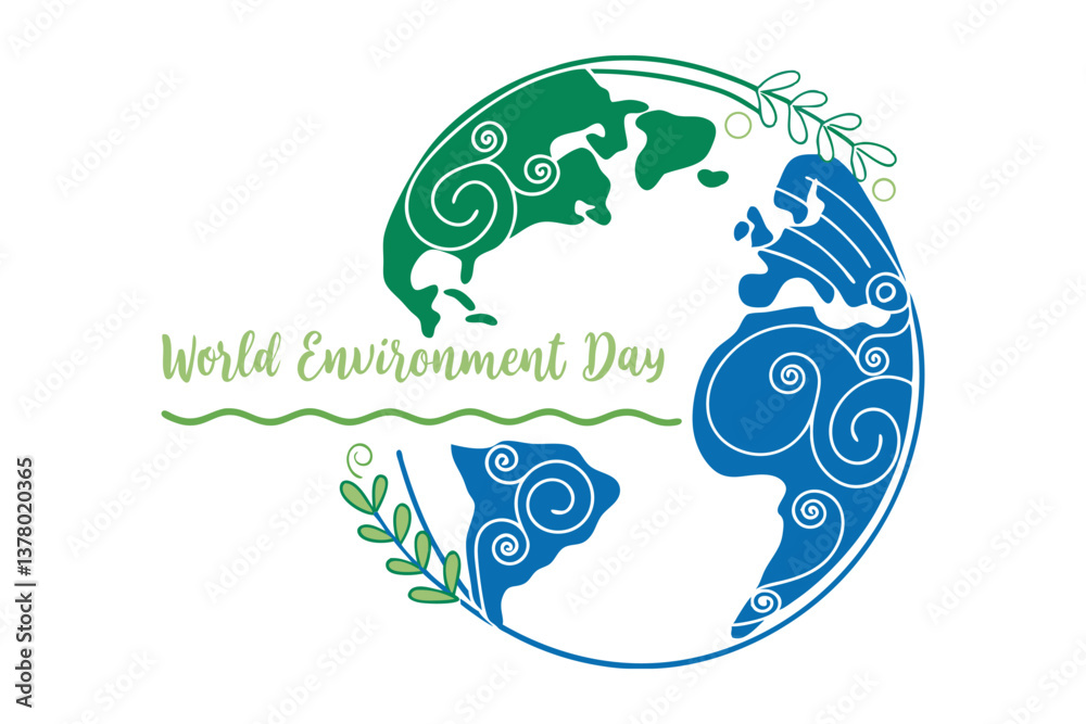 Beautiful World Environment Day Greeting Card Vector Art Illustration Beautiful World Environment Day Greeting Card Vector Art Illustration