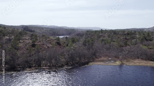 Drone footage of nature landscape in Norway