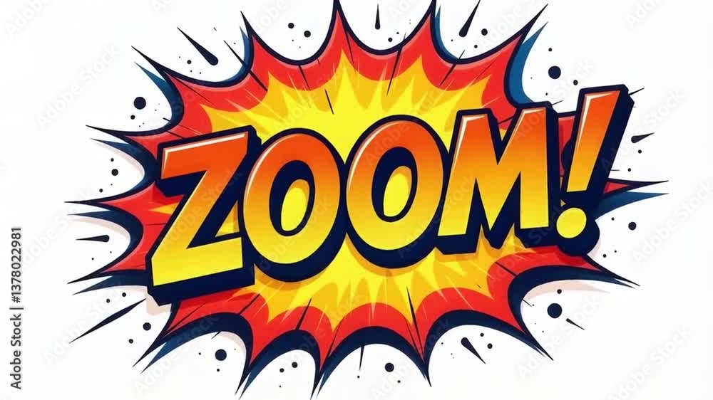 ZOOM speech explosion pop art bubble exclamation cloud isolated on a white background ZOOM speech explosion pop art bubble exclamation cloud isolated on a white background