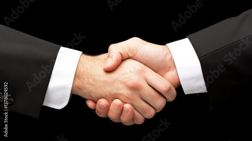 Business Agreement Handshake on Black Background for Professional Context