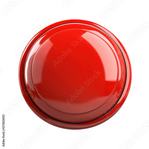 Emergency warning button symbol on a white background for safety protocols, Emergency Warning Button A Symbol Caution, white background photo