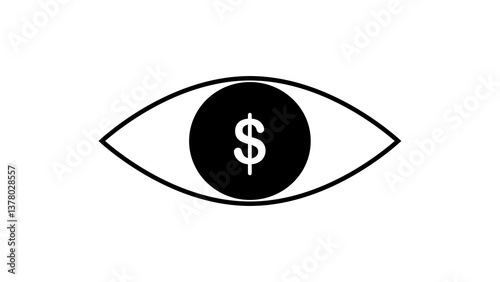Illustration of an eye with dollar sign in the iris