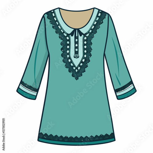 lightweight cotton tunic with lace details