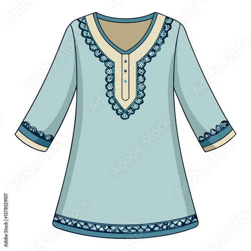 lightweight cotton tunic with lace details