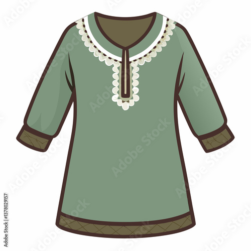lightweight cotton tunic with lace details