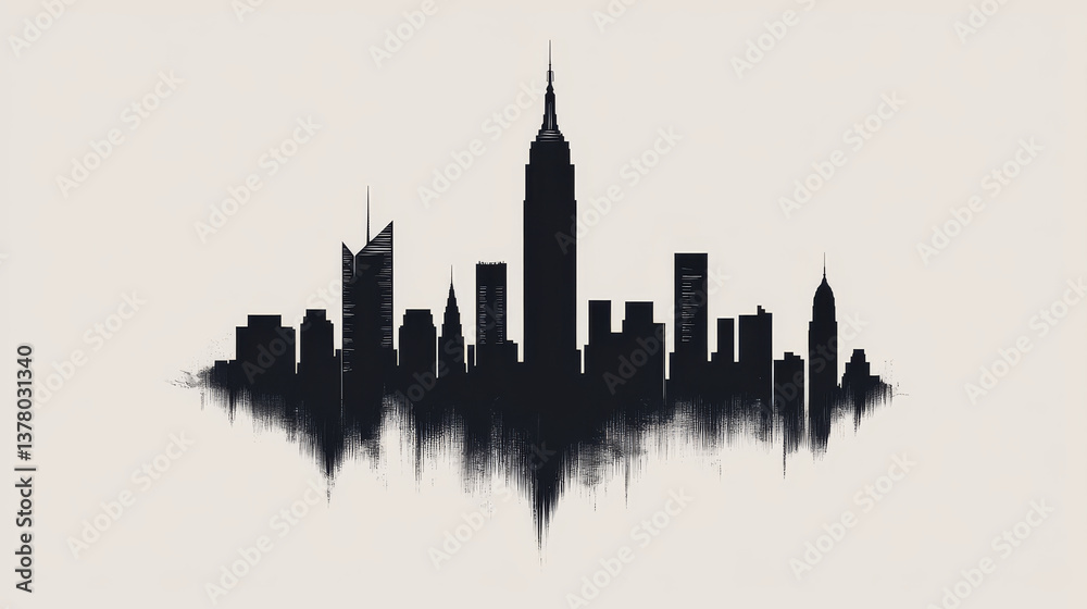 striking silhouette of city skyline featuring iconic skyscrapers, showcasing urban architecture and modern design. image evokes sense of grandeur striking silhouette of city skyline featuring iconic skyscrapers, showcasing urban architecture and modern design. image evokes sense of grandeur
