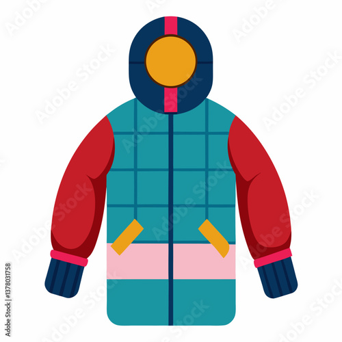 quilted winter snowsuit with attached mittens 