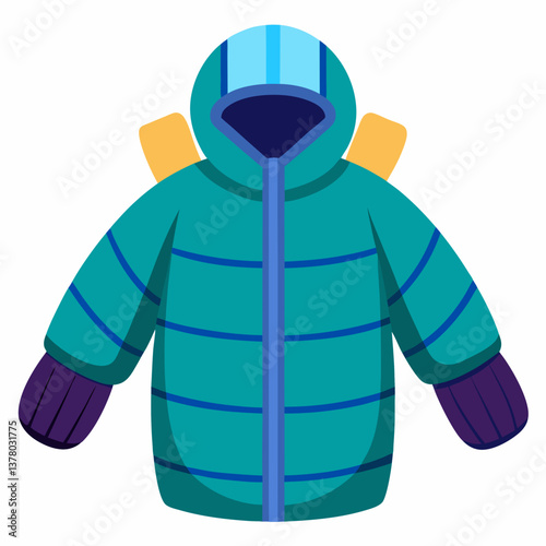 quilted winter snowsuit with attached mittens 