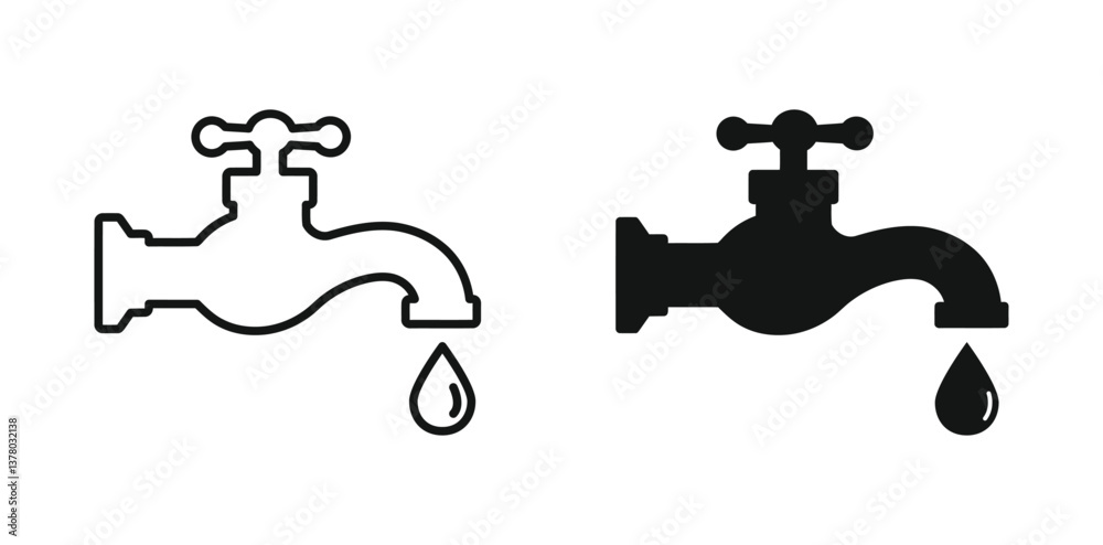 Faucet - vector icon illustration Faucet - vector icon illustration
