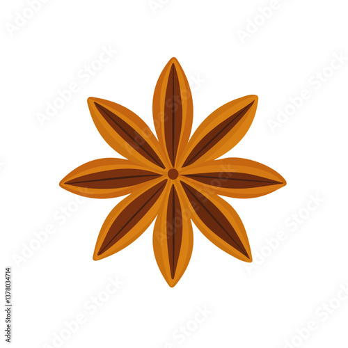 Anise, Flat vector, minimalist design, isolated on a white background.