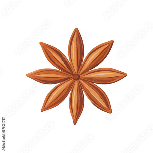 Anise, Flat vector, minimalist design, isolated on a white background.