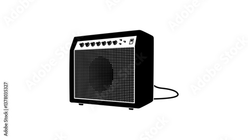guitar amplifier symbol , black isolated silhouette