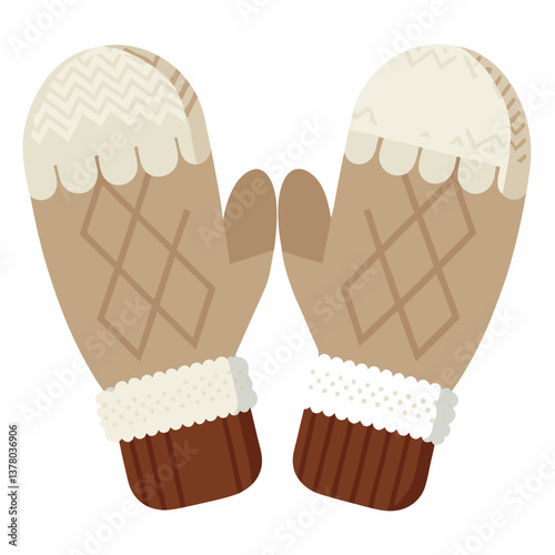 cozy fleece lined mittens with knit cuffs 