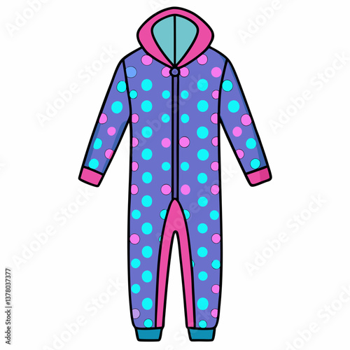 printed fleece pajama onesie with zipper 