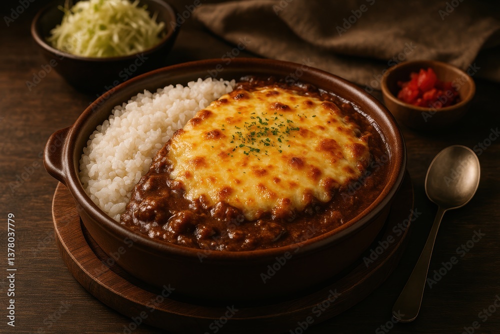 Japanese Baked Curry Doria (カレードリア, 카레 도리아) with Melted Cheese and Rice
Japanese Baked Curry Doria (カレードリア, 카레 도리아) with Melted Cheese and Rice