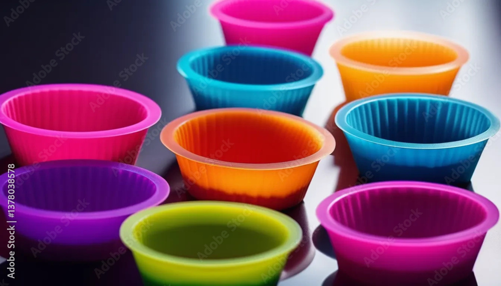 Colorful silicone molds. Close up. Colorful silicone molds. Close up.