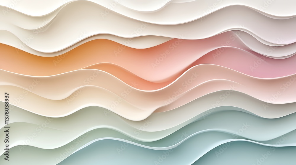 Fototapeta premium Pastel Wave Abstract Background. (41)