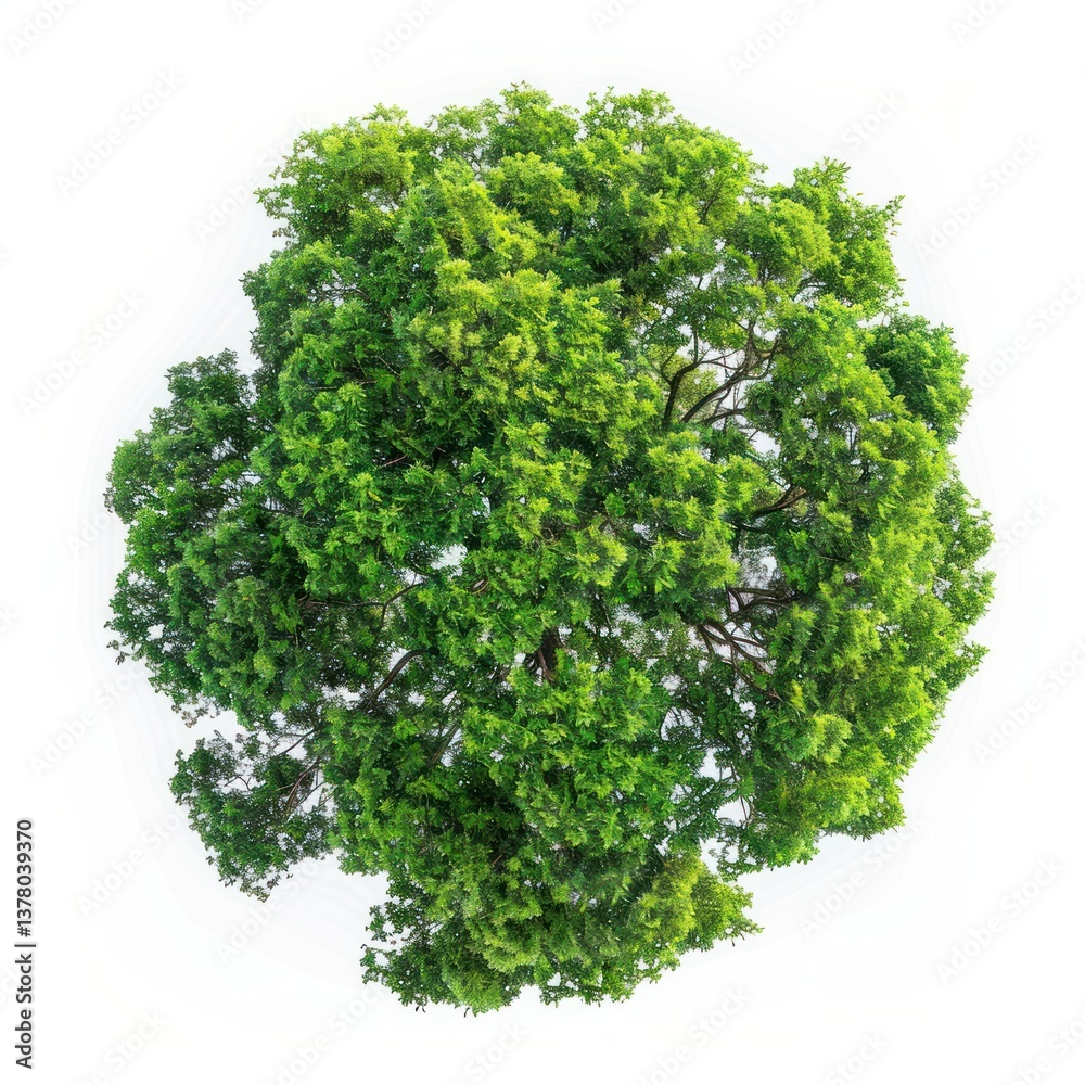 Lush green tree top view