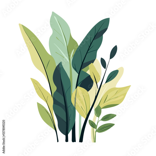 Verdant Plain, Flat vector, minimalist design, isolated on a white background.