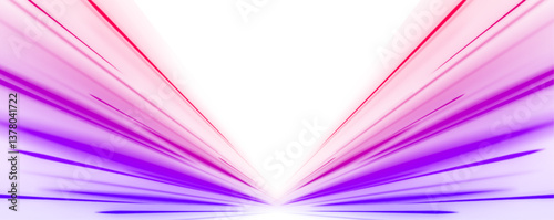 High speed IT technology concept, abstract stripes as data transfer on white background in png format. A colorful motion background of city light trails.	