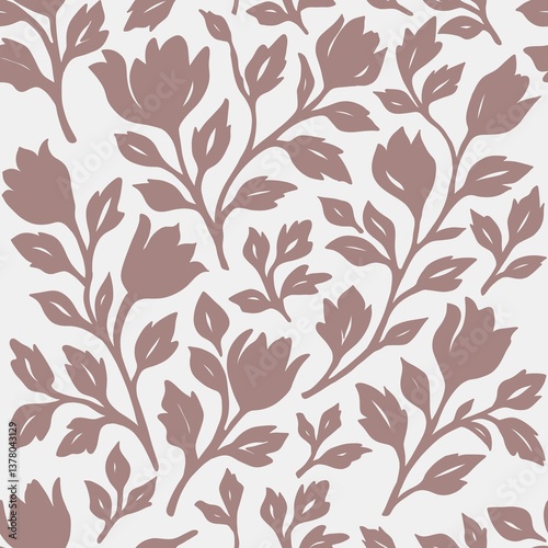 Wallpaper Mural Watercolor floral pattern in repeat design for fabric and packaging use Torontodigital.ca