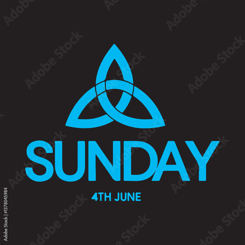 Trinity Sunday Typography Design,Minimalist Trinity Sunday Logo,Holy Trinity Sunday Celebration Design,Religious Trinity Symbol Typography,Elegant Trinity Sunday Vector Art,Christian Trinity Symbol