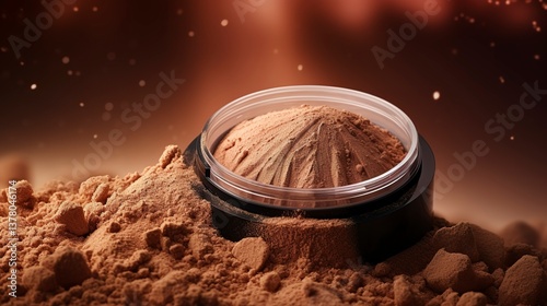 A photo of an open container of mineral foundation.