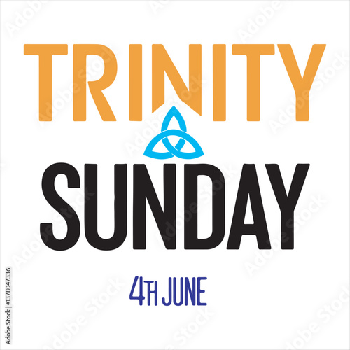 Trinity Sunday Typography Design,Minimalist Trinity Sunday Logo,Holy Trinity Sunday Celebration Design,Religious Trinity Symbol Typography,Elegant Trinity Sunday Vector Art,Christian Trinity Symbol