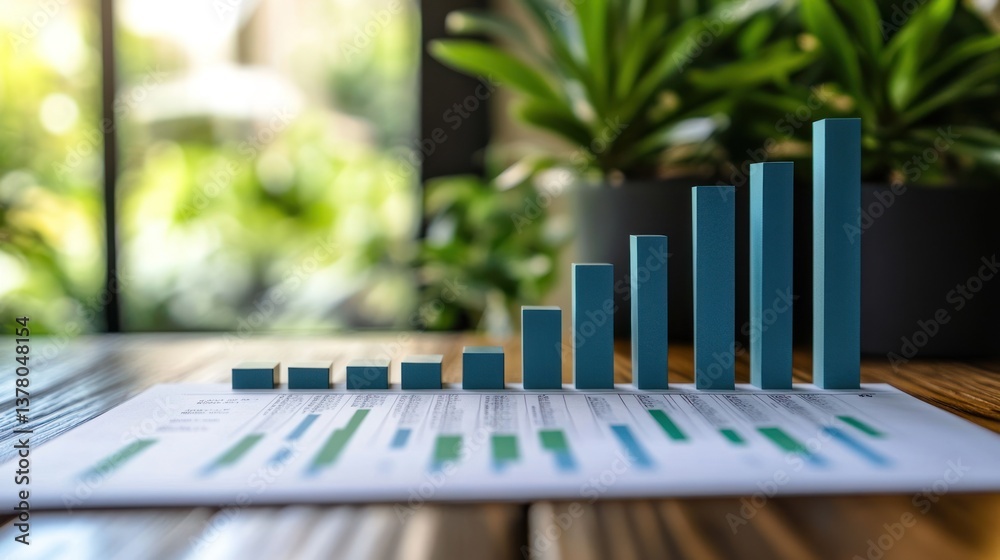 Visual representation of business statistics and financial growth is shown Visual representation of business statistics and financial growth is shown