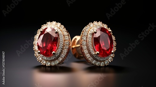 A photo of ruby-studded earrings.