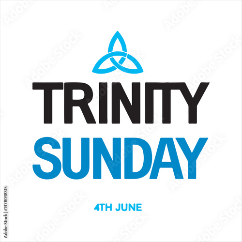 Trinity Sunday Typography Design,Minimalist Trinity Sunday Logo,Holy Trinity Sunday Celebration Design,Religious Trinity Symbol Typography,Elegant Trinity Sunday Vector Art,Christian Trinity Symbol