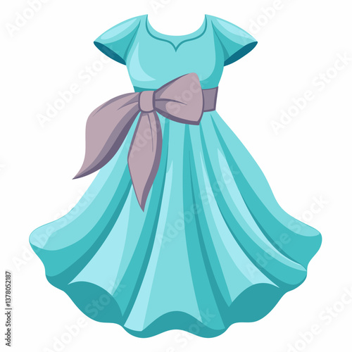 flowy chiffon dress with satin bow