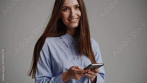 The Young Woman with Smartphone
