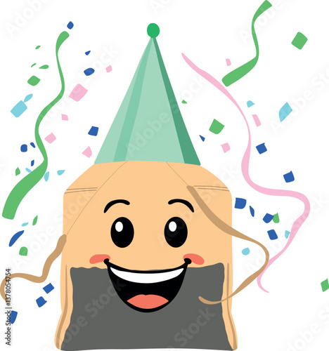 Tea Bag with party hat