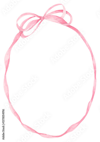 Watercolor bow frame collection featuring coquette style ribbons in blush tones, ideal for cute card designs, decorative borders, and digital crafts.