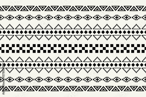 Ethnic tribal Aztec African stripe background. Seamless tribal pattern, folk embroidery, traditional geometric Aztec ornament. Tradition Native  design for fabric, textile, print, rug, paper
