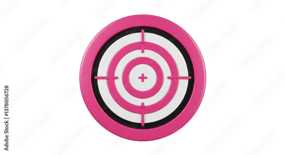 Isolated Pink Target with Bullseye Isolated Pink Target with Bullseye