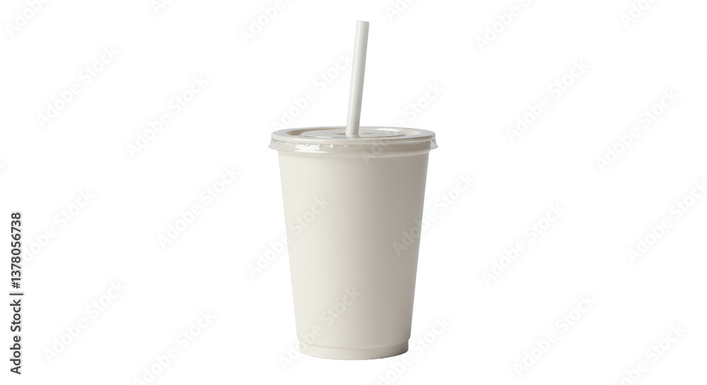 Isolated Plastic Cup with Lid and Straw Isolated Plastic Cup with Lid and Straw