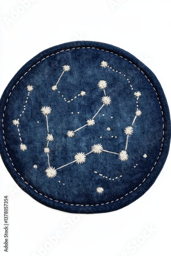 Embroidered Constellation Coasters Celestial Night Sky Decor