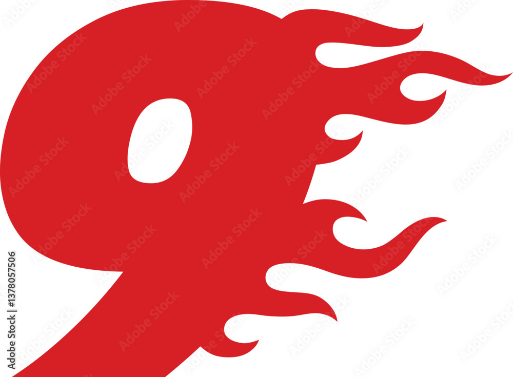 9 Nine Number Fire Flame 9 Nine Number Fire Flame
