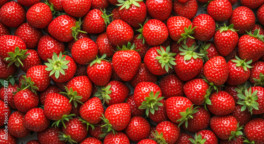 Strawberry Top View Background – Fresh Red Berry Pattern Strawberry Top View Background – Fresh Red Berry Pattern