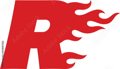 R Fire Flame Alphabet Letter
