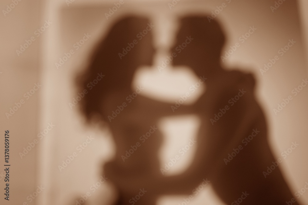 custom made wallpaper toronto digitalBlurred background. Silhouettes of a man and a woman in love. Making love.