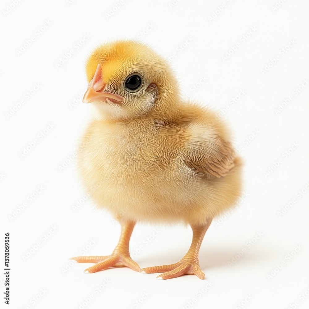 Chabo Chicken. Adorable Young Bantam Bird in Brown Buff Breed, Agriculture Concept